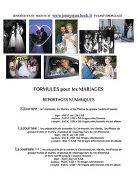 FORMULES Mariages